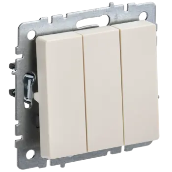 

Выключатель IEK Brite ВС10-3-0-БрКр, 3кл., скрытый монтаж, механизм с накладкой без рамки, бежевый (BR-V30-0-10-K10), ВС10-3-0-БрКр
