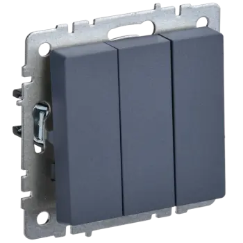 

Выключатель IEK Brite ВС10-3-0-БрМ, 3кл., скрытый монтаж, механизм с накладкой без рамки, маренго (BR-V30-0-10-K35), ВС10-3-0-БрМ