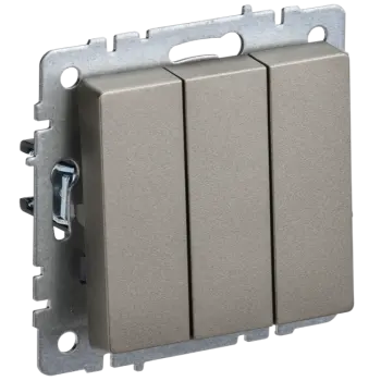 

Выключатель IEK Brite ВС10-3-0-БрШ, 3кл., скрытый монтаж, механизм с накладкой без рамки, шампань (BR-V30-0-10-K37), ВС10-3-0-БрШ