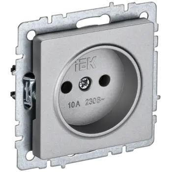 

Розетка IEK BRITE РС10-1-0-БрА, скрытый монтаж, однопостовая, 10A, механизм с накладкой и суппортом, IP20, алюминий (BR-R10-10-K47), РС10-1-0-БрА