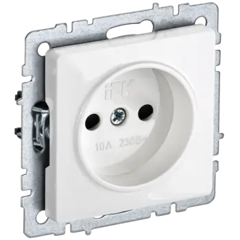 

Розетка IEK BRITE РС10-1-0-БрБ, скрытый монтаж, однопостовая, 10A, механизм с накладкой и суппортом, IP20, белый (BR-R10-10-K01), РС10-1-0-БрБ