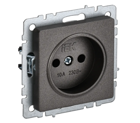

Розетка IEK BRITE РС10-1-0-БрТБ, скрытый монтаж, однопостовая, 10A, механизм с накладкой и суппортом, IP20, бронза (BR-R10-10-K45), РС10-1-0-БрТБ