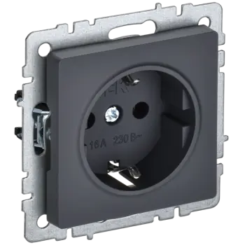 

Розетка IEK BRITE РС11-1-0-БрГ, скрытый монтаж, однопостовая, с з/к, 16A, механизм с накладкой и суппортом, IP20, графит (BR-R11-16-K53), РС11-1-0-БрГ