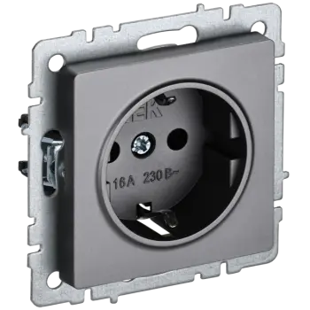 

Розетка IEK BRITE РС11-1-0-БрС, скрытый монтаж, однопостовая, с з/к, 16A, механизм с накладкой и суппортом, IP20, сталь (BR-R11-16-K46), Стальной, РС11-1-0-БрС