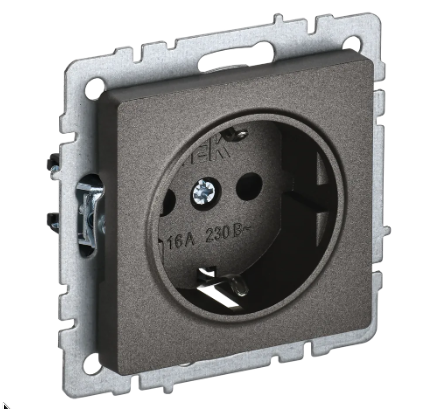 

Розетка IEK BRITE РС11-1-0-БрТБ, скрытый монтаж, однопостовая, с з/к, 16A, механизм с накладкой и суппортом, IP20, бронза (BR-R11-16-K45), РС11-1-0-БрТБ
