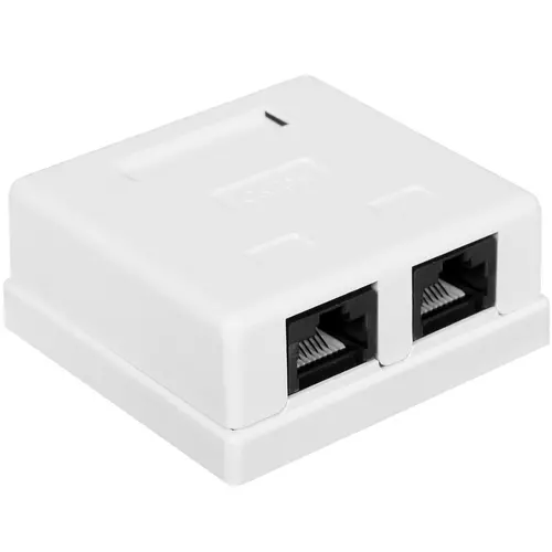 

Розетка RJ-45 открытый монтаж категория 6, белый, Hyperline (SB1-2-8P8C-C6-WH)