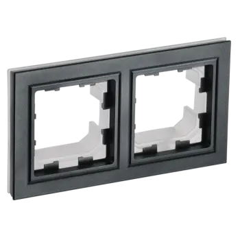 Рамка IEK BRITE РУ-2-БрЧ-44, 2-поста, черный
