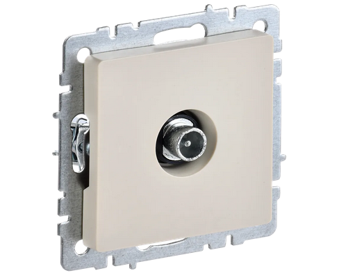 

Розетка TV IEK BRITE РТВ10-0-БрКр, бежевый, проходная, без рамки (BR-A10-P-K10), РТВ10-0-БрКр
