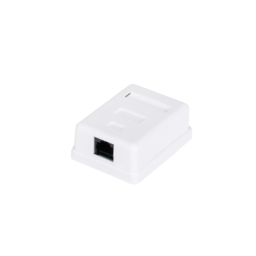 Розетка RJ-45 открытый монтаж категория 6, механизм в сборе, белый, ATCOM (AT0251)