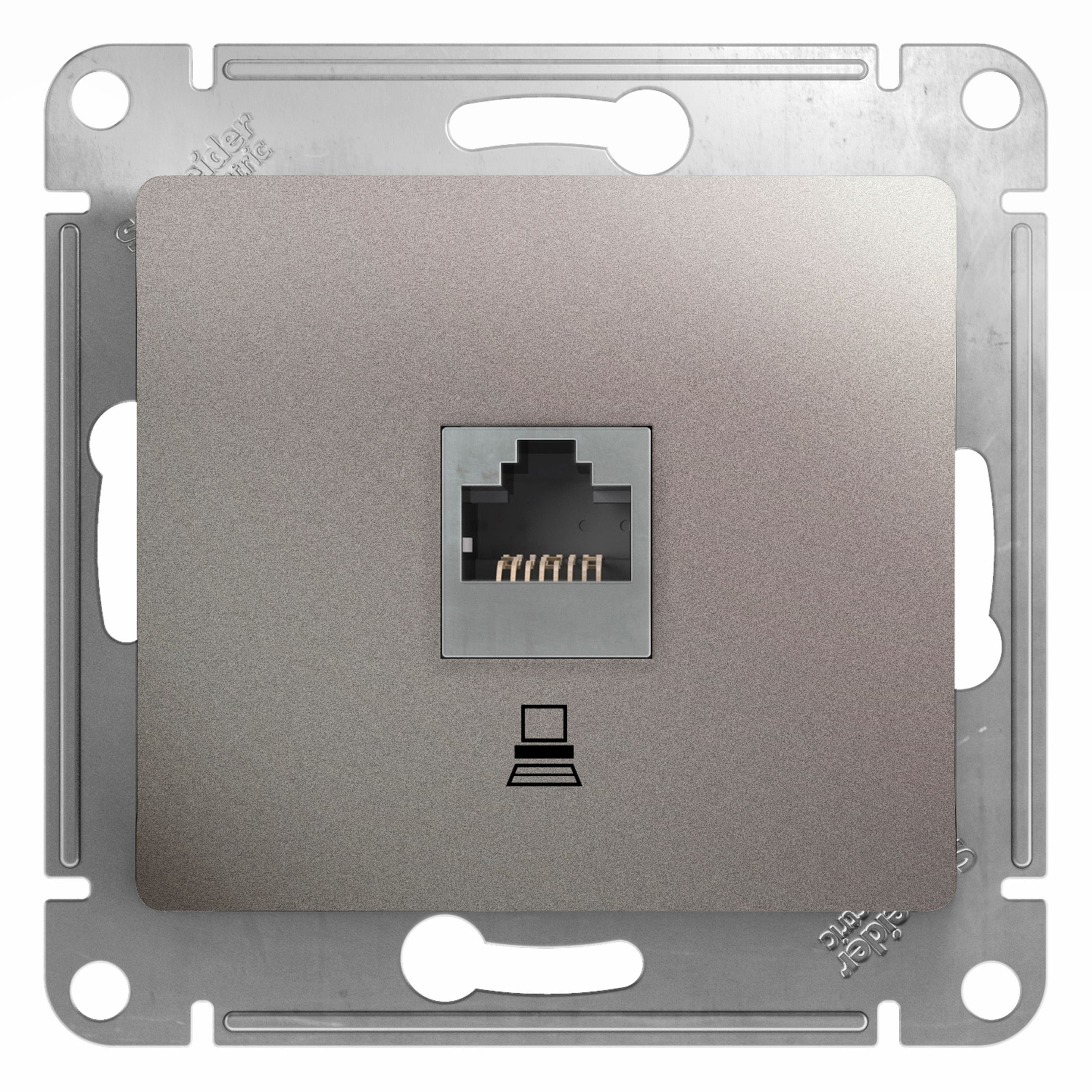 

Розетка RJ-45 скрытый монтаж категория 5e, механизм без рамки, платина, Schneider Electric GLOSSA (GSL001281K)