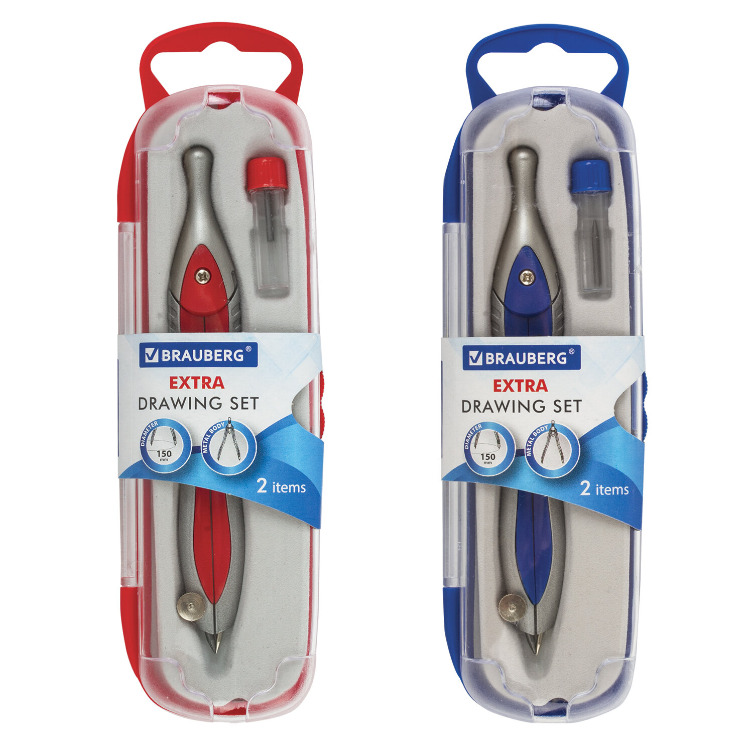 

Готовальня Brauberg Extra, 2 предмета, длина циркуля 12см (210684)