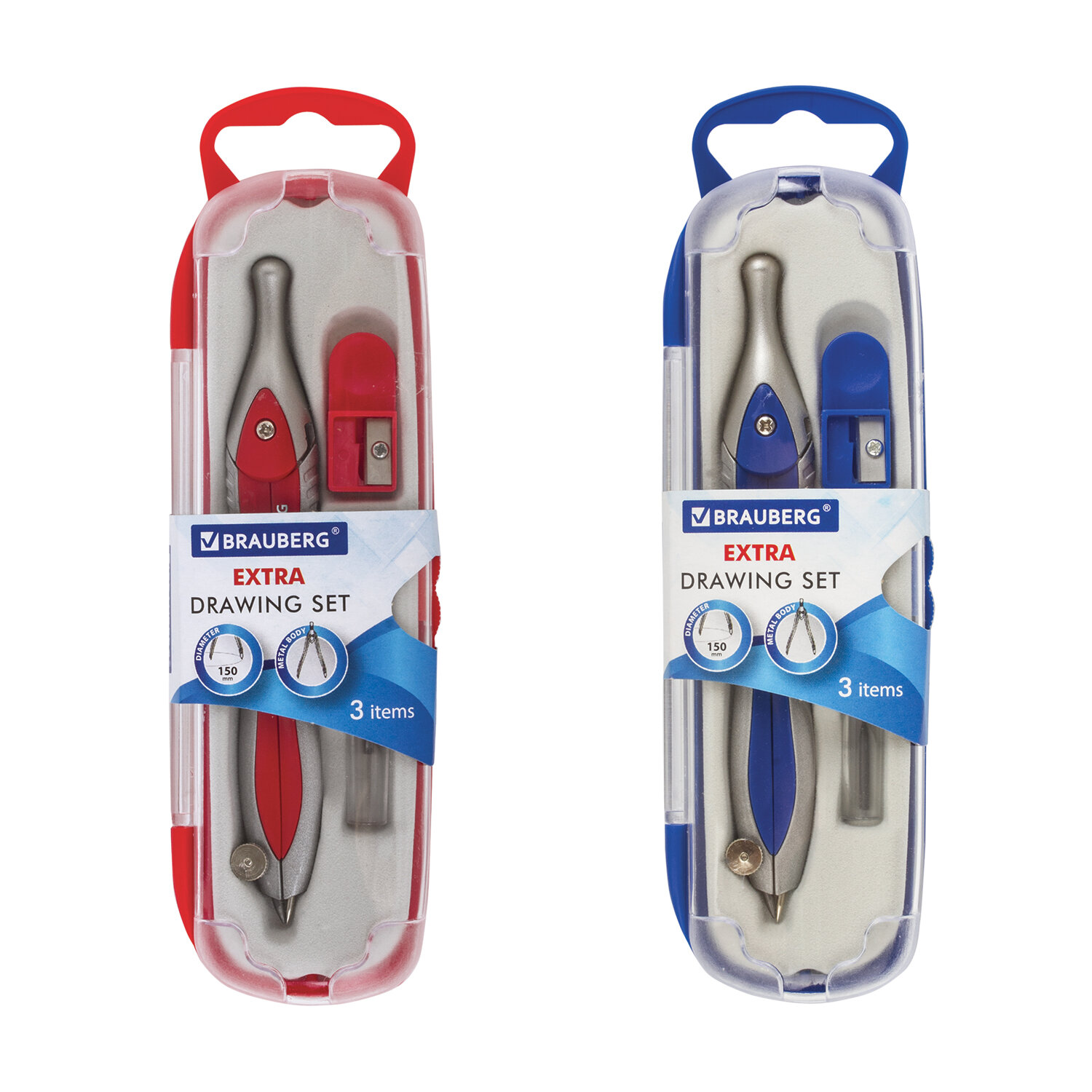 

Готовальня Brauberg Extra, 3 предмета, длина циркуля 12см (210685)