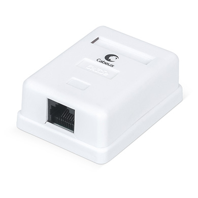 Розетка RJ-45 открытый монтаж категория 5e механизм в сборе белый Cabeus Dual IDC WS-8P8C-CAT5E-1 180₽