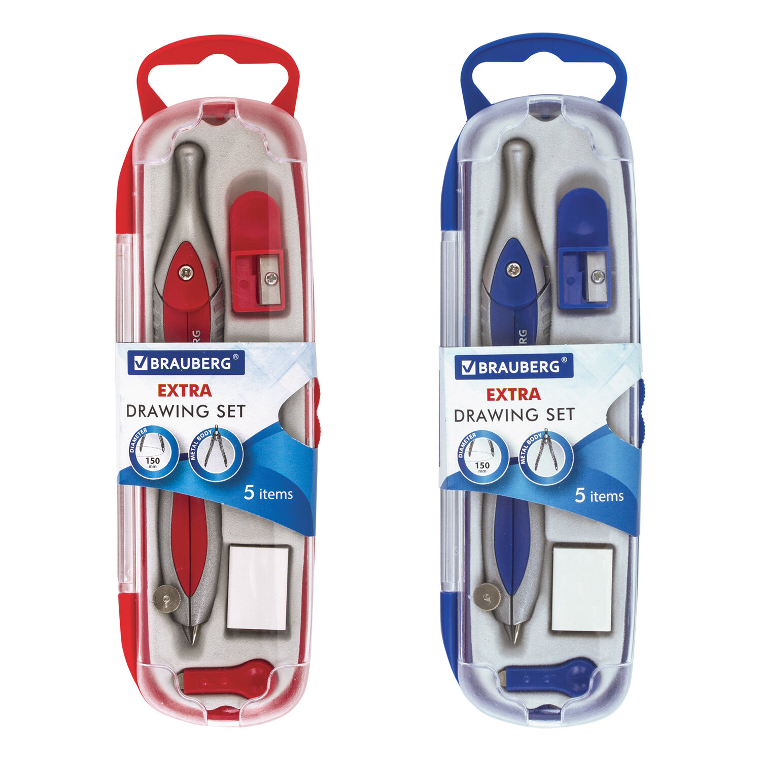 

Готовальня Brauberg Extra, 5 предметов, длина циркуля 12см (210687)