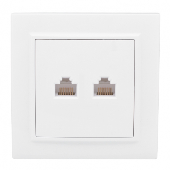 

Розетка RJ-45+RJ-11 скрытый монтаж категория 3, механизм в сборе, белый, EKF Минск (ERK00-135-10)