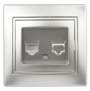 

Розетка RJ-45 скрытый монтаж, механизм в сборе, алюминий, INTRO Plano (Б0030086)