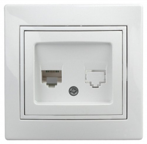 

Розетка RJ-45 скрытый монтаж, механизм в сборе, белый, INTRO Plano (Б0027621), 0