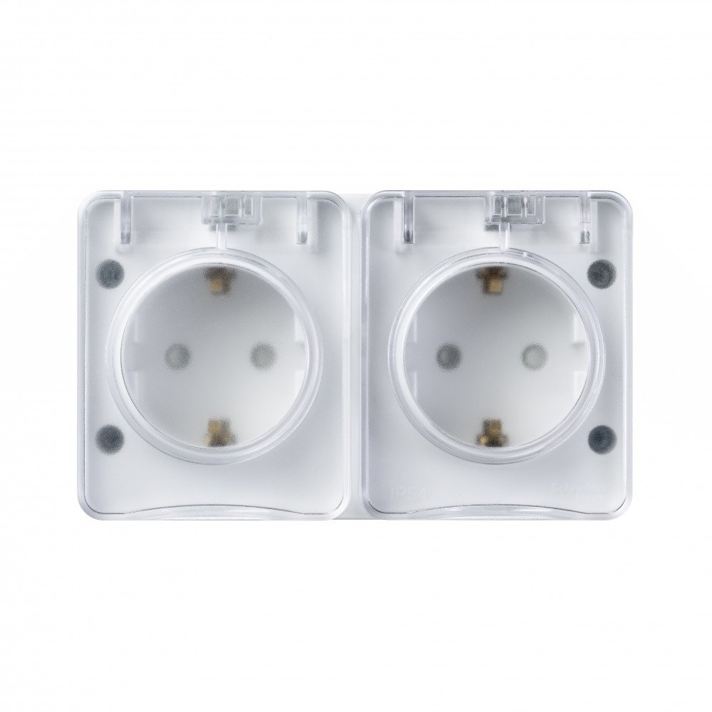 Розетка Schneider Electric AtlasDesign Profi54, 2-х постовая, белый