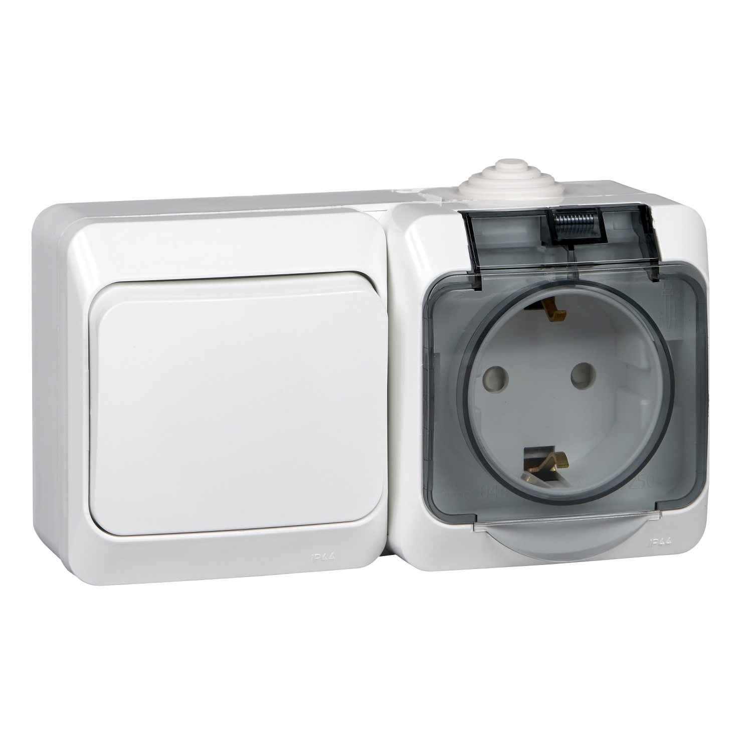 Блок розетка+выключатель Schneider Electric Этюд, выключателей: 1, розеток: 1, белый (BPA16-241B)