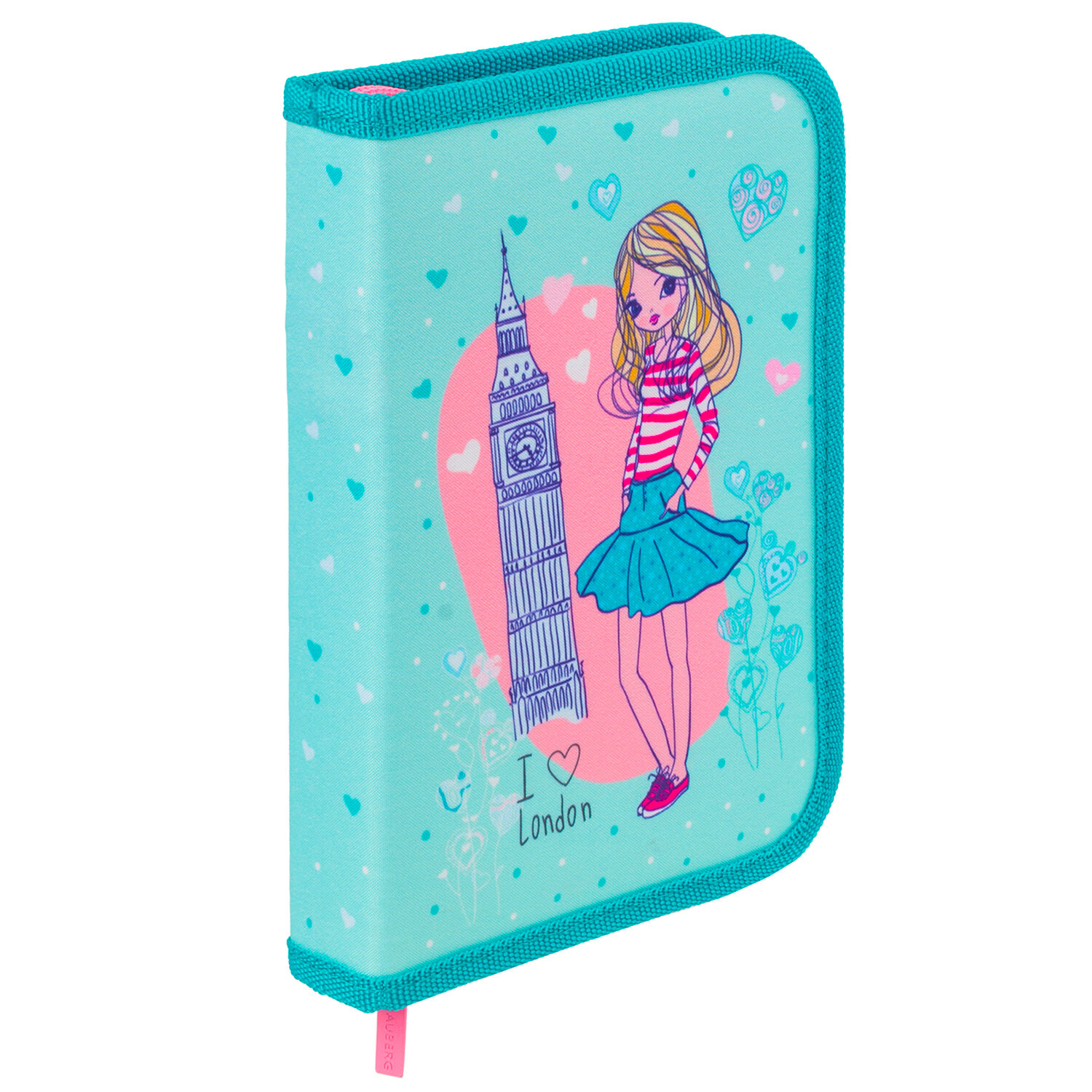 

Пенал Brauberg Premium Girl, 1 отделение, бирюзовый (229283), Girl