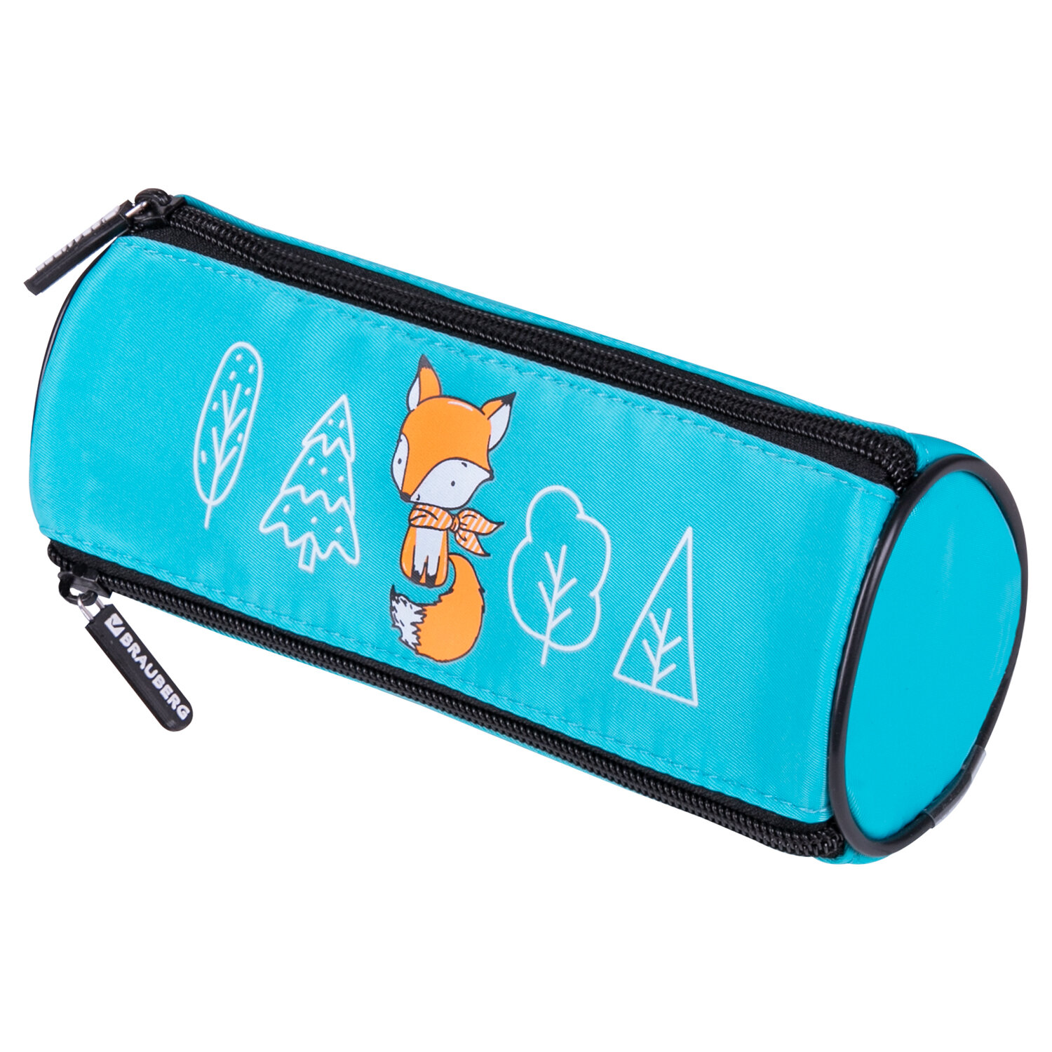 

Пенал Brauberg Triangle Fox, 3 отделения, голубой (270838), Fox