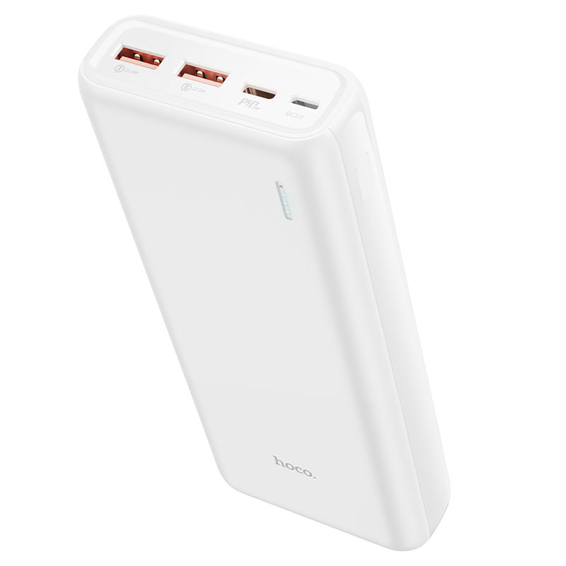 Портативный аккумулятор (Powerbank) Hoco J80A, 20000mAh, 2xUSB, 3A, QC, PD, белый (750242) (мятая упаковка)