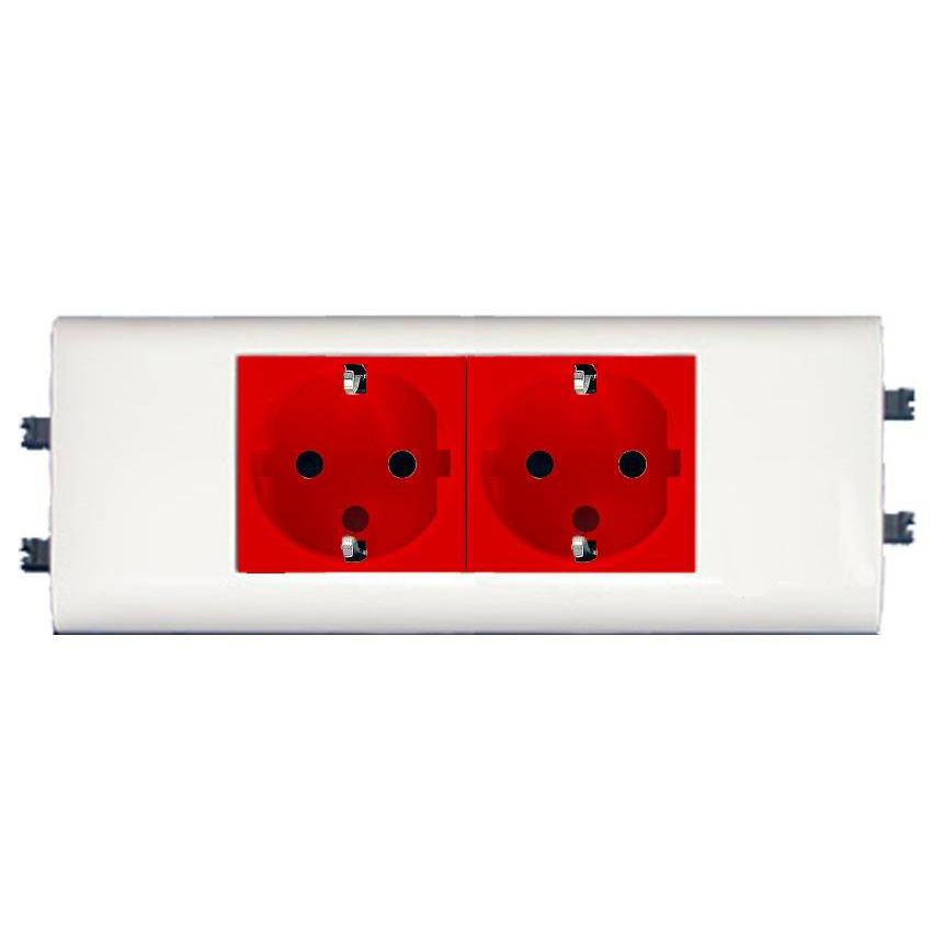 

Розетка Legrand Mosaic, в кабель канал, 2-х постовая/модулей: 4, с з/к, 16A, модульная, IP20, красный (077452)