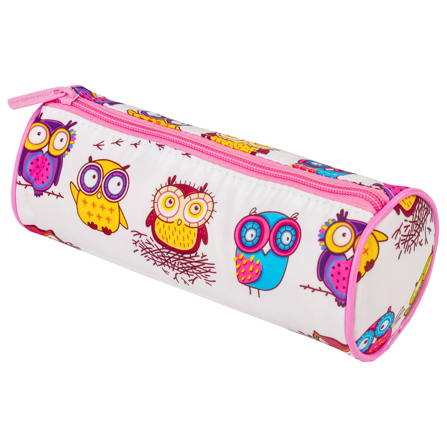 

Пенал-тубус Brauberg Soft Touch Owls, 1 отделение, белый (229007), Owls