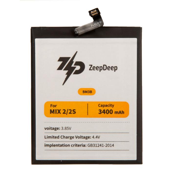 

Аккумулятор ZeepDeep BM3B для Xiaomi Mi mix 2, Mi mix 2S, 3.85V, 3400mAh, BM3B