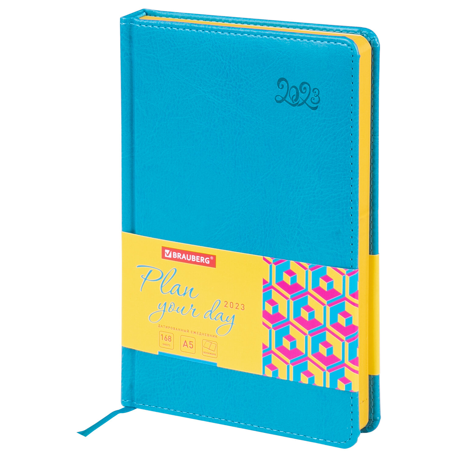 

Ежедневник датированный A5 BRAUBERG Rainbow, в линейку, 168 листов бирюзовый (114048)