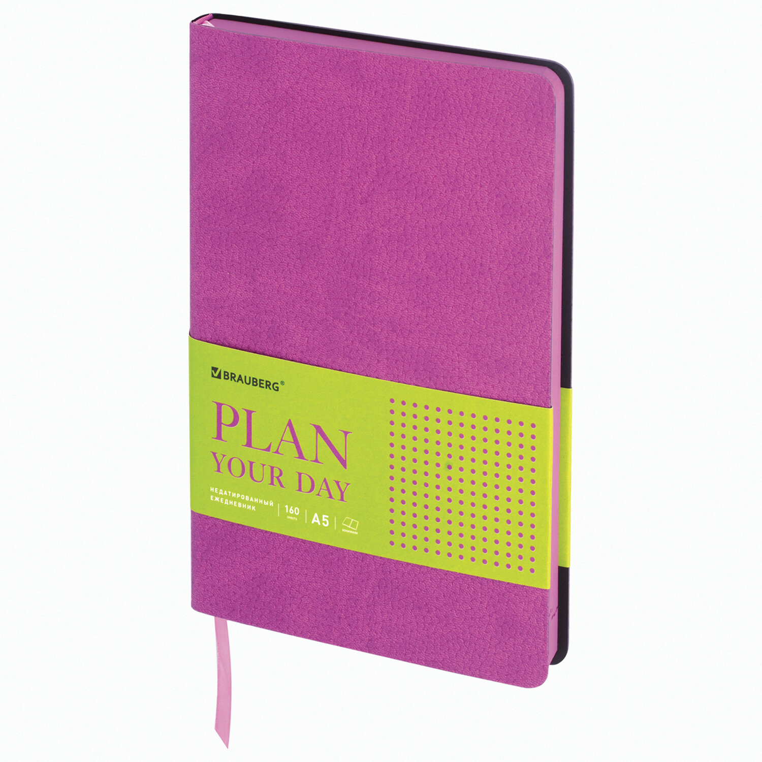 

Ежедневник недатированный A5 BRAUBERG Stylish, в линейку, 160 листов розовый (111860), 0