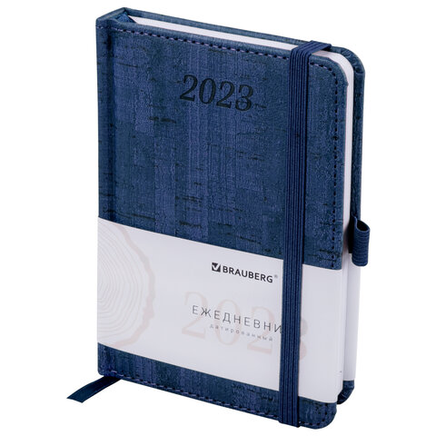 

Ежедневник датированный A6 BRAUBERG Wood, в линейку, 168 листов синий (113932), 0