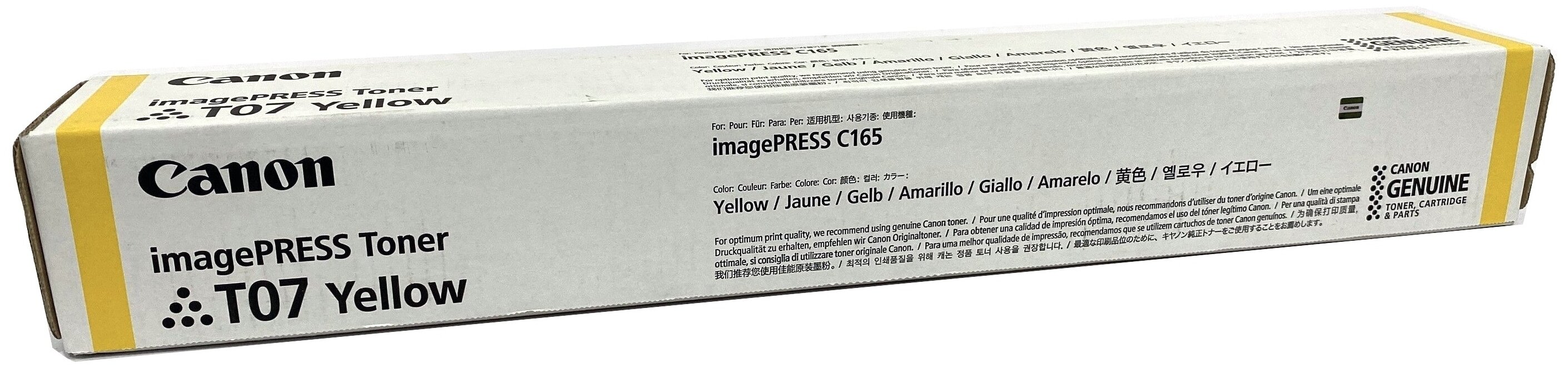 

Картридж лазерный Canon T07/3644C001, желтый, 63700 страниц, оригинальный для Canon imagePRESS C165, T07