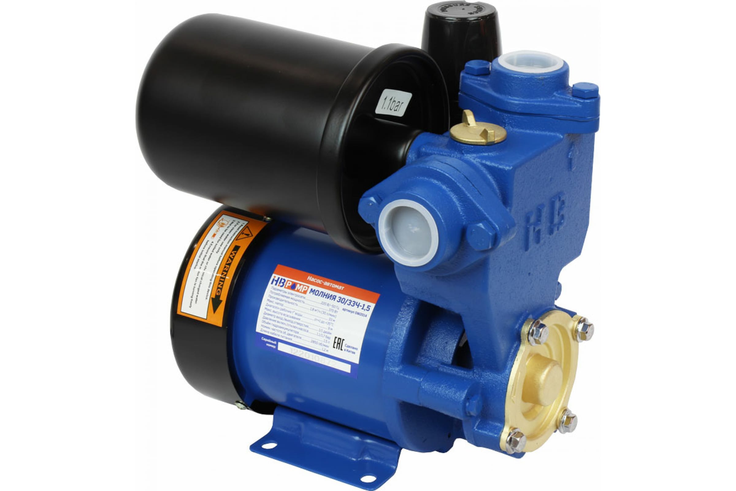 

Электрический водяной насос HB PUMP SW2014, 370Вт, насосная станция, поверхностный, производительность 1.8 м³/час, глубина погружения 9м, 8.6кг (SW2014 ), SW2014