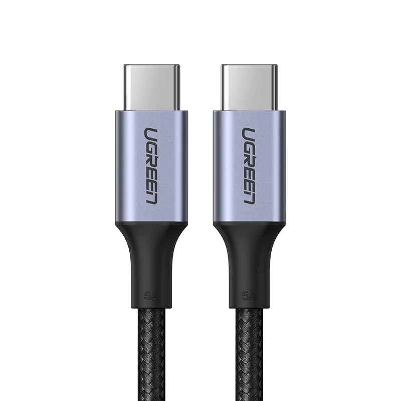 

Кабель USB Type-C-USB Type-C, экранированный, 5A быстрая зарядка, 1м, черный UGREEN US316 (70427), US316