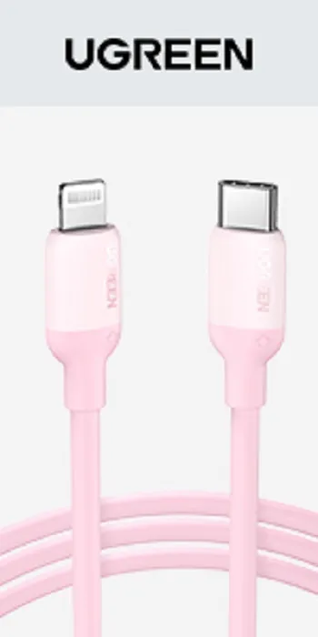 

Кабель USB Type-C-Lightning 8-pin, MFi, 3A, 1м, розовый UGREEN US387 (60625), US387