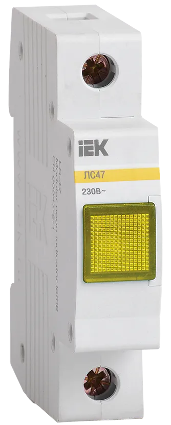 Лампа индикаторная неон желтый 230 В AC, IEK ЛС-47 (MLS10-230-K05)