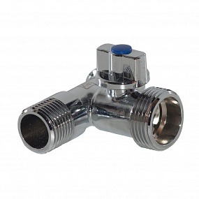 

Кран шаровый трехходовый Masterprof 1 1/2"x3/4"∅20мм, НР/НР, с американкой, латунь (ИС.080349)
