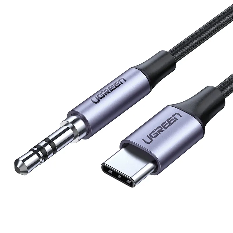 

Кабель USB Type-C(M)-Jack 3.5mm(M), 1м, черный UGREEN AV143 (30633), AV143