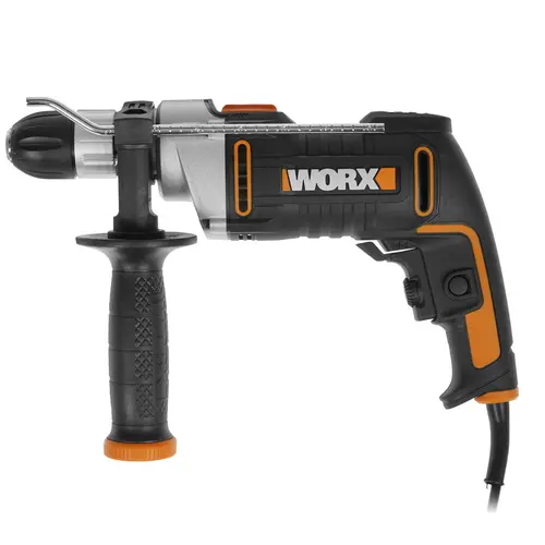 Дрель Worx WX318, сетевая, 810Вт, 32 Н·м, 3000 об/мин, ударная, быстрозажимной патрон, кейс, 1.6кг