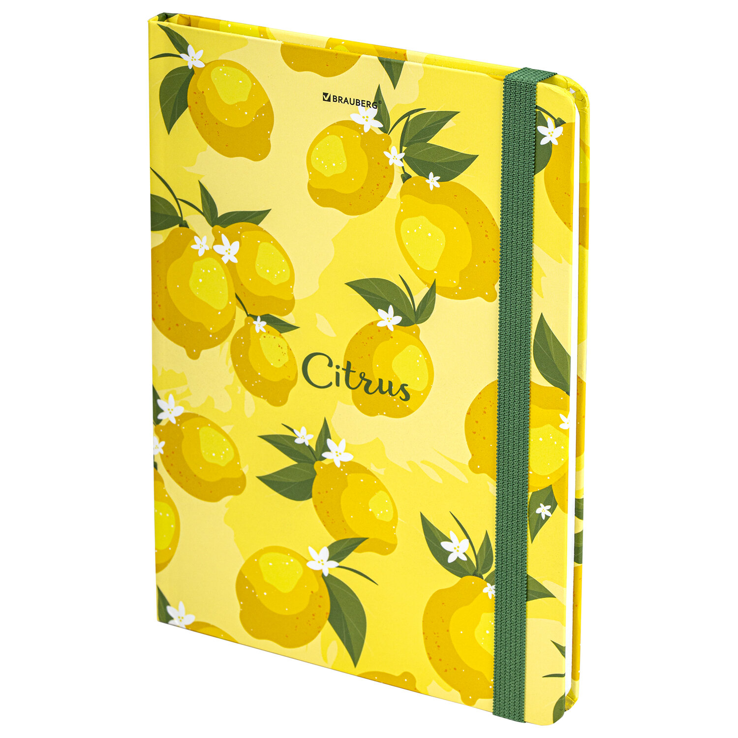 

Блокнот BRAUBERG 7БЦ с резинкой Lemons, A5, без линовки, 96 листов, желтый (113727), Lemons
