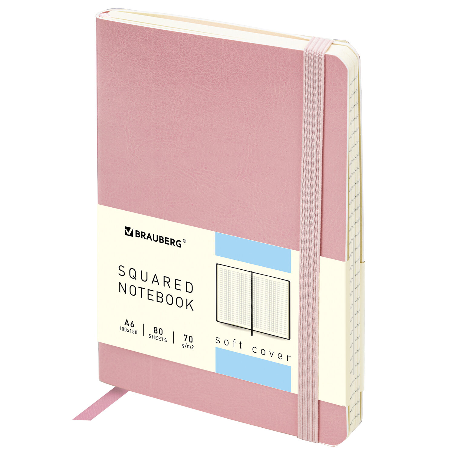 

Блокнот BRAUBERG Metropolis Ultra, A6, клетка, 80 листов, розовый (113322), 0