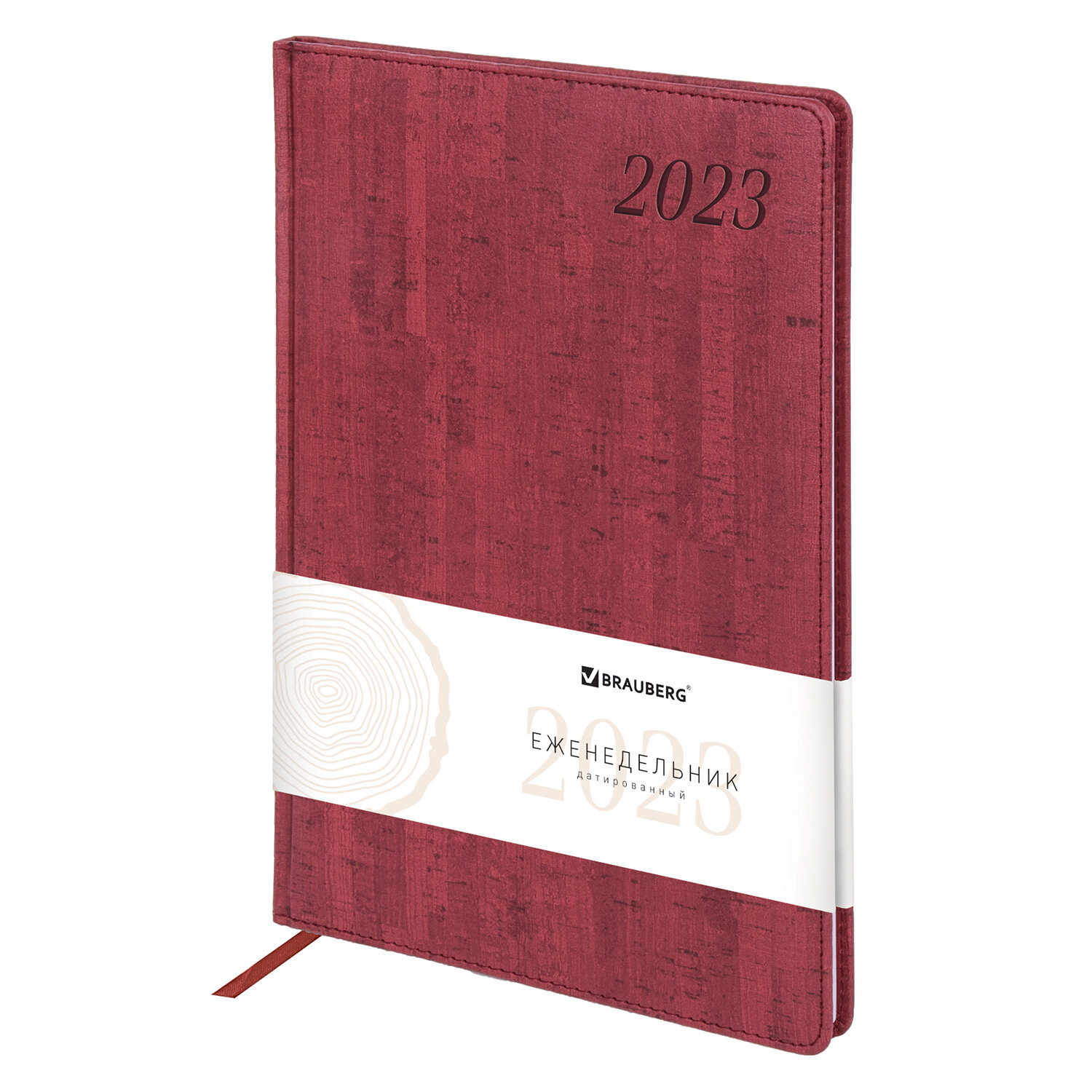 

Еженедельник датированный A4 BRAUBERG Wood, в линейку, 64 листов красный (113941), 0