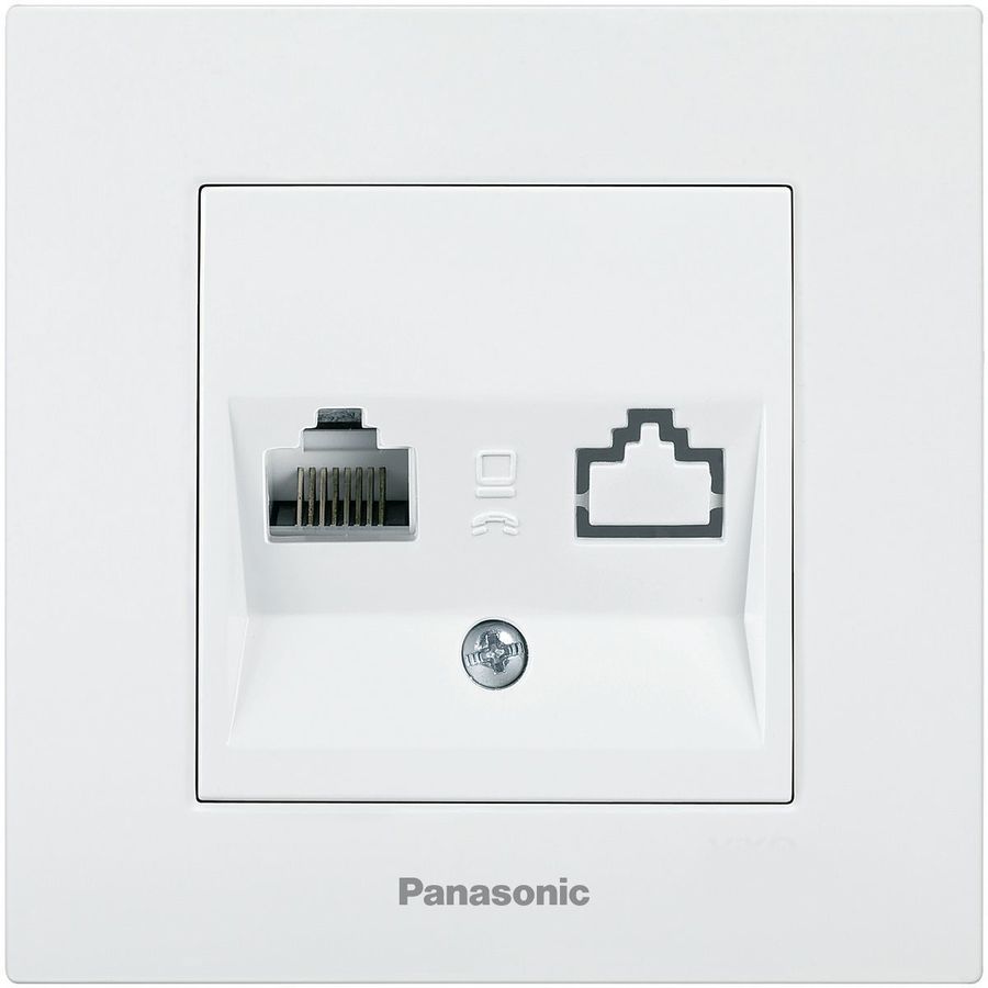 

Розетка RJ-45 скрытый монтаж категория 6e, механизм в сборе, белый, PANASONIC Karre Plus (WKTC04052WH-RU), 0