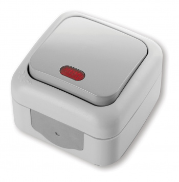 

Выключатель Panasonic Palmiye, 1кл., индикатор/подсветка, открытый монтаж, в сборе, серый (90555519-RU), 0