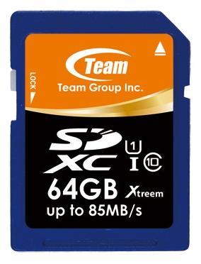 Карта памяти 64Gb SDXC Team Group Class 10 UHS-I (TSDXC64GU8501)