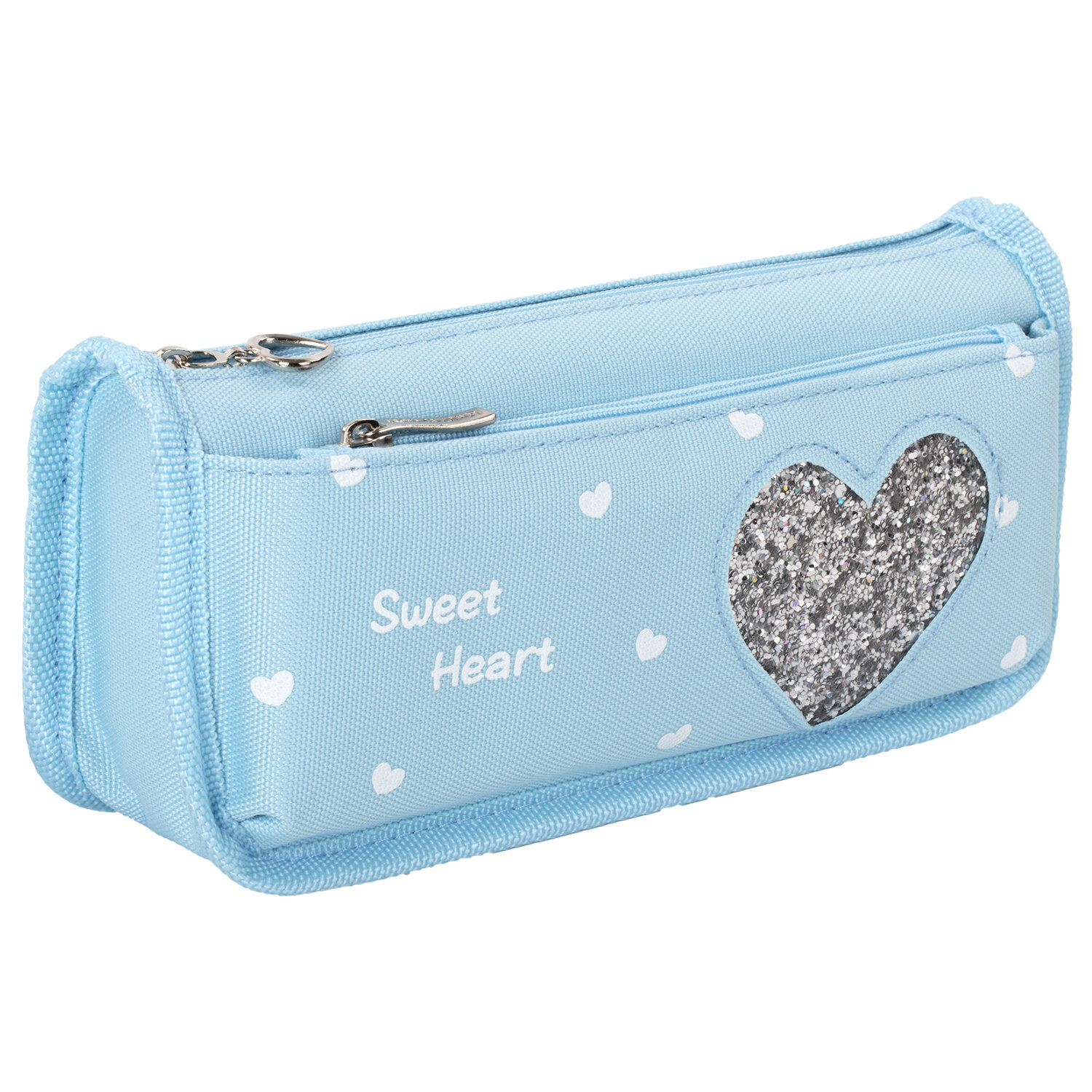 

Пенал-косметичка ЮНЛАНДИЯ Heart Mint, 2 отделения, голубой (270257), Mint