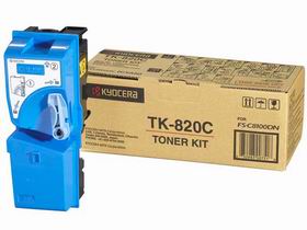 

Картридж лазерный Kyocera TK-820C/1T02HPCEU0, голубой, 7000 страниц, оригинальный для Kyocera FS-C8100DN, TK-820C