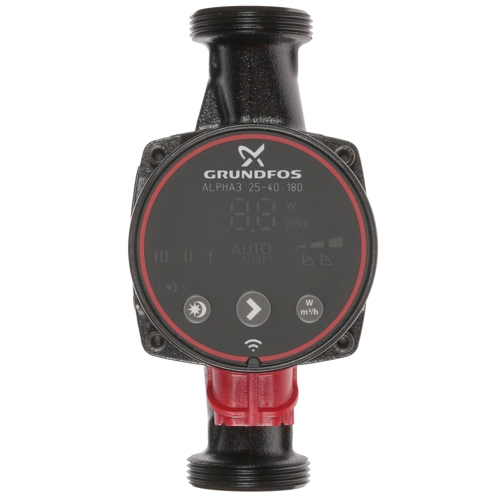 

Электрический водяной насос Grundfos ALPHA3 25-40, 18Вт, циркуляционный, центробежный, производительность 2.6 м³/час, 2.5кг (99371970), ALPHA3 25-40