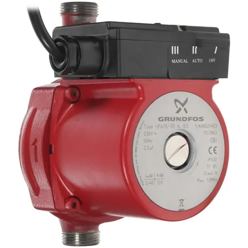 

Электрический водяной насос Grundfos UPA 15-90 N , 120Вт, циркуляционный, центробежный, производительность 1.5 м³/час, 2.7кг (99539041), UPA 15-90 N